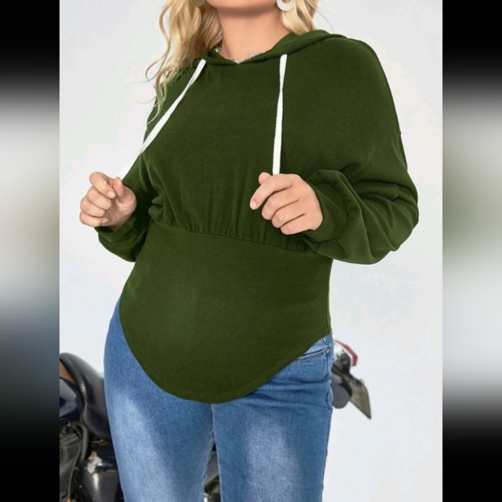 Drawstring Hooded Sweatshirt - Picture 2 of 3